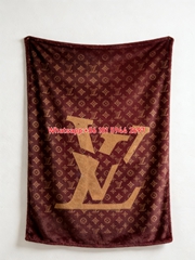 Vintage LV Monogram Blanket Burgundy LV Logo Blanket 121